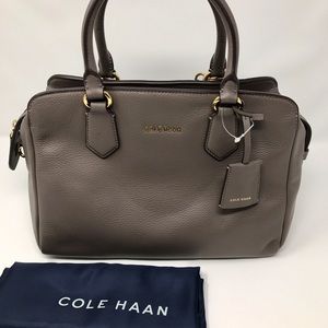 Cole Haan Dorset Leather Satchel Dark Gull Gray